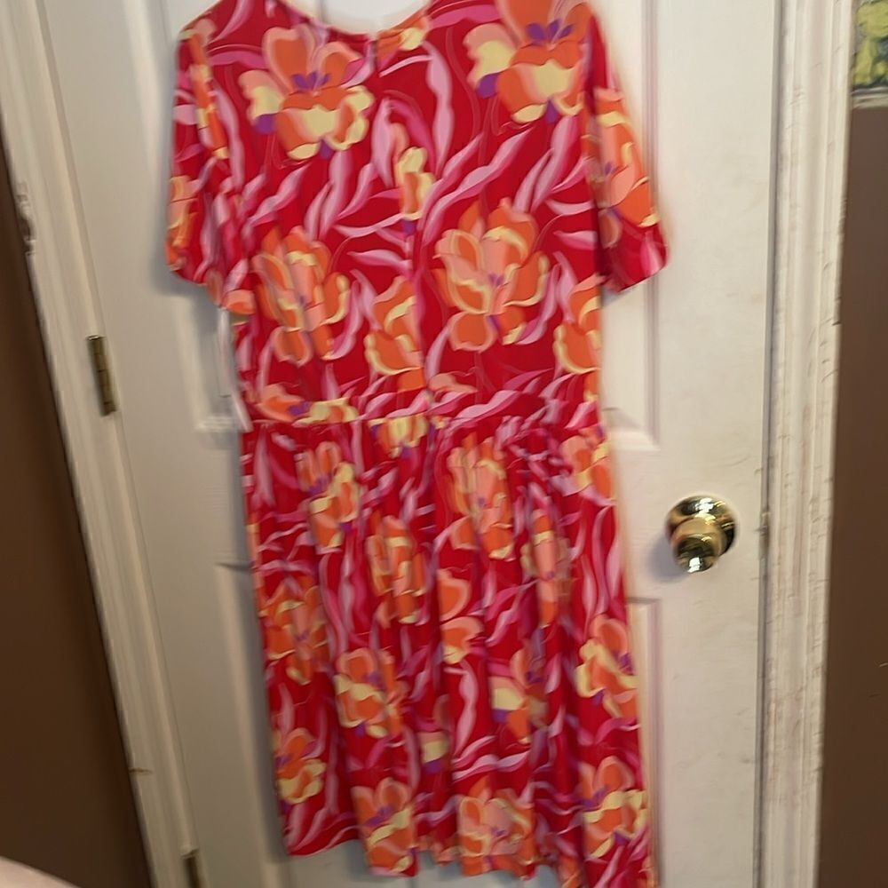 Maggy London Matte Jersey Short sleeve midi Dress 14 NWOT - Picture 5 of 9